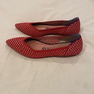 Rothy's Red Apple Honeycomb pointed toe flats